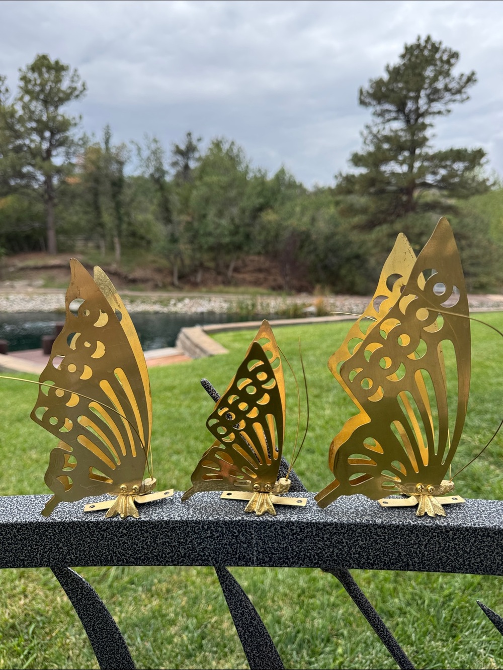 Three Brass Decorative  Butterflies